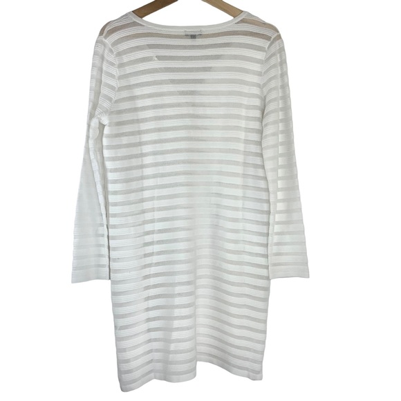Talbots White Sheer Striped Beach Coverup - Picture 4 of 4